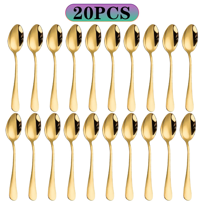 Kitchen Gadgets Gold - 6/10/20 szt. Małe złote łyżeczki ze