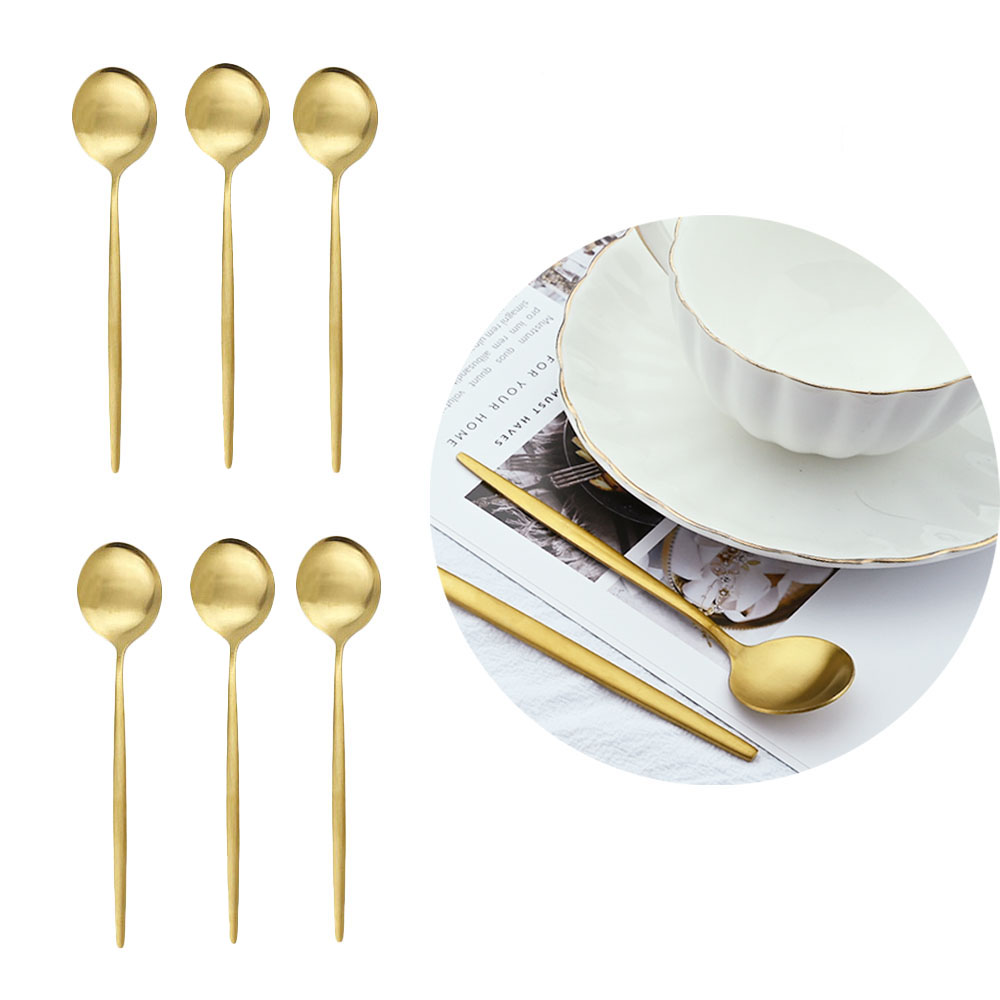 Kitchen Gadgets Gold - 6 szt. matowych łyżek ze stali